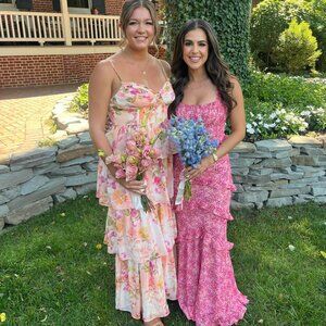 Olina Floral Ruffle Maxi Dress - Pink ditsy / XS ASTR the Label